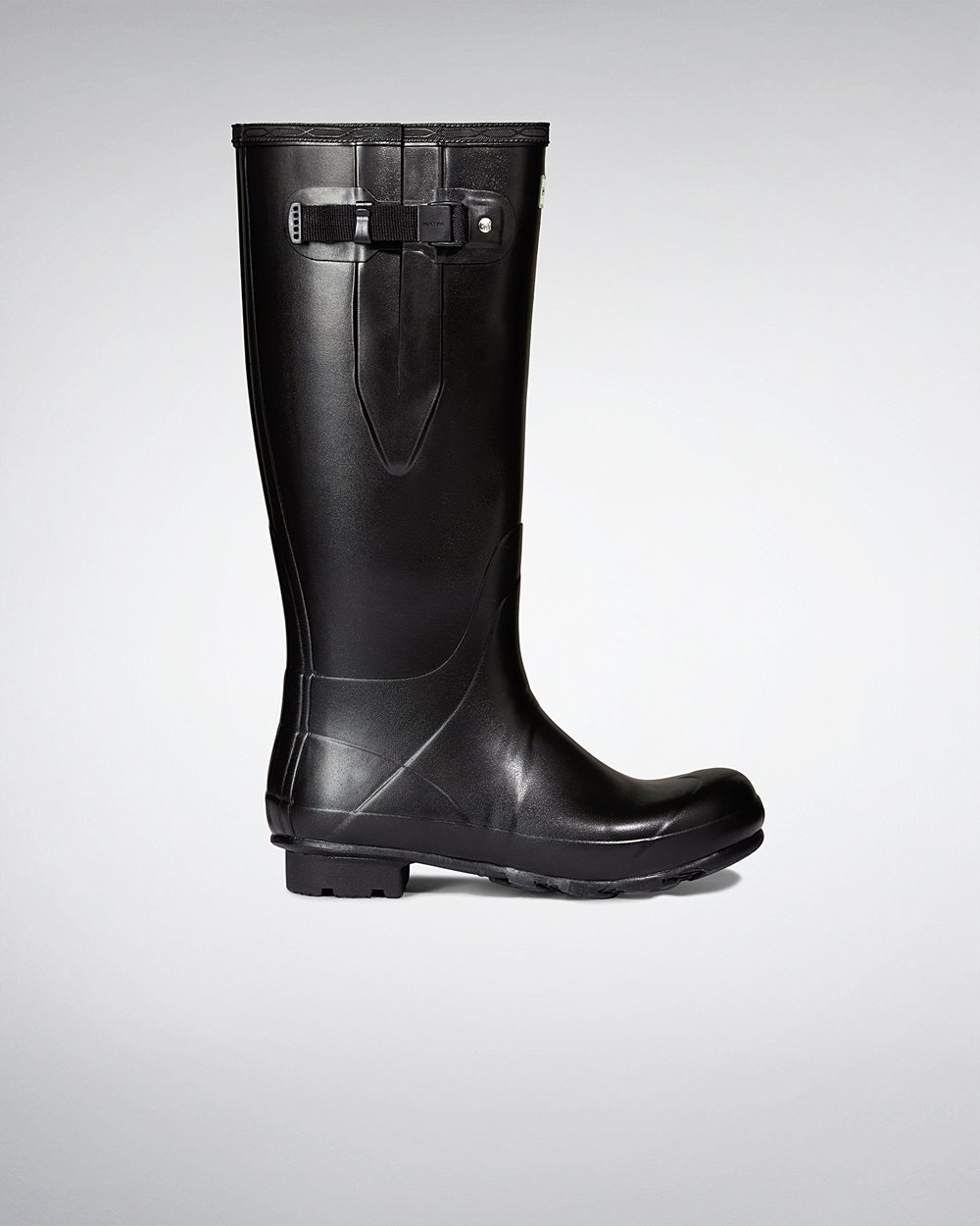 Mens Hunter Tall Rain Boots Black - Norris Field Side Adjustable Neoprene Lined - 3298170-FR